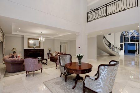 Elegant interior living room with high ceilings